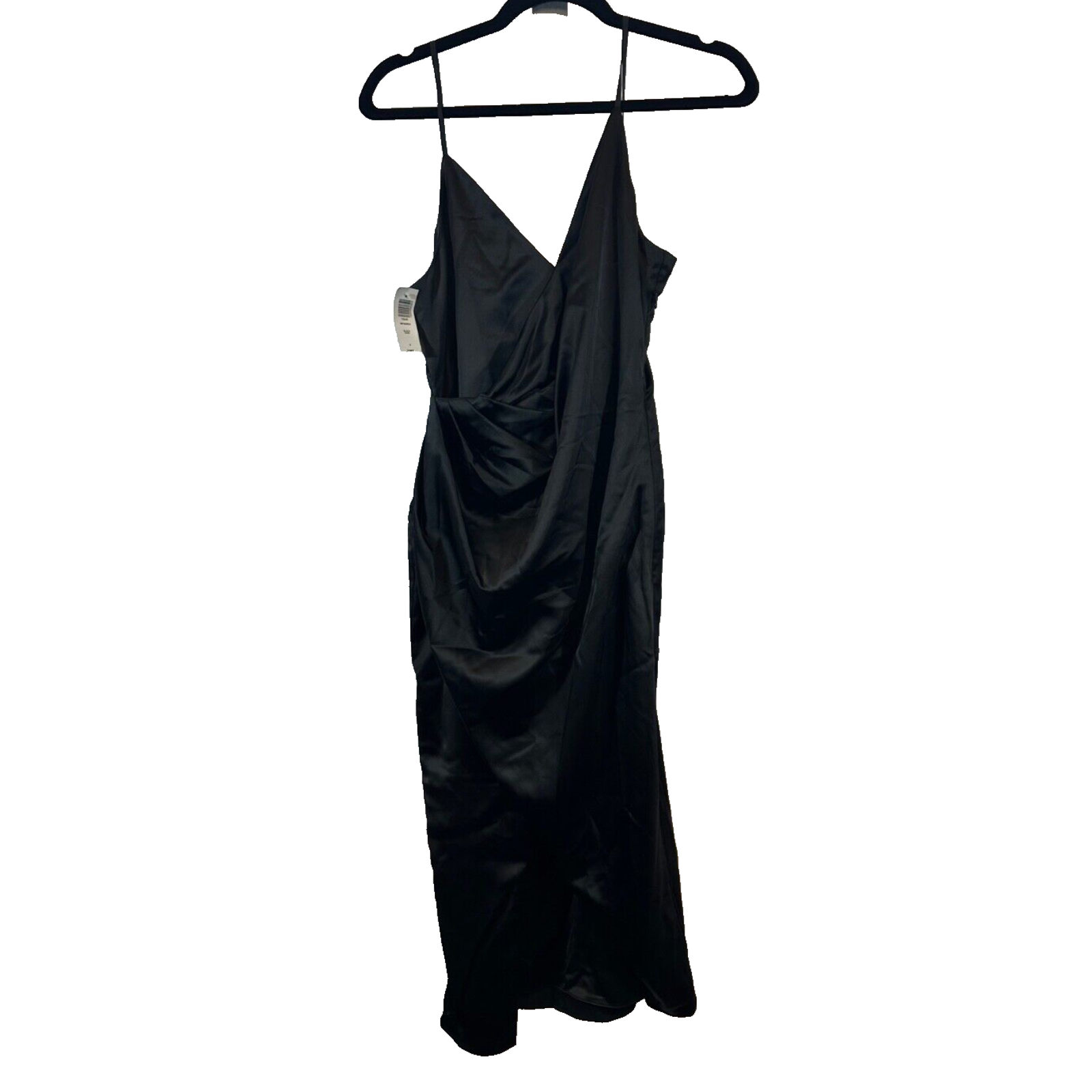 Aritzia Black Satin Midi Slip Dress